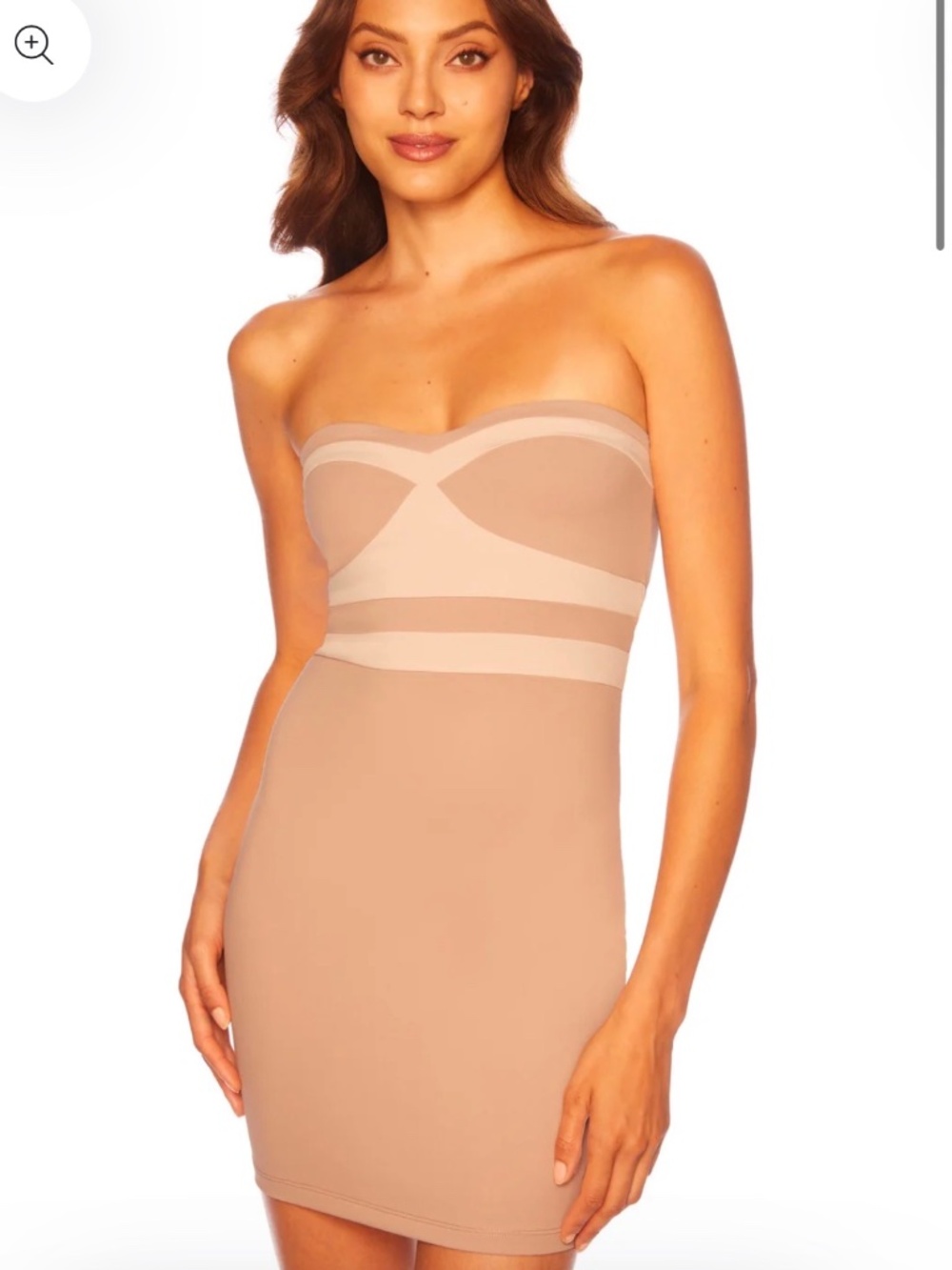 NWT Susana Monaco Colorblock Sweetheart Nude Dress Strapless Size S CC